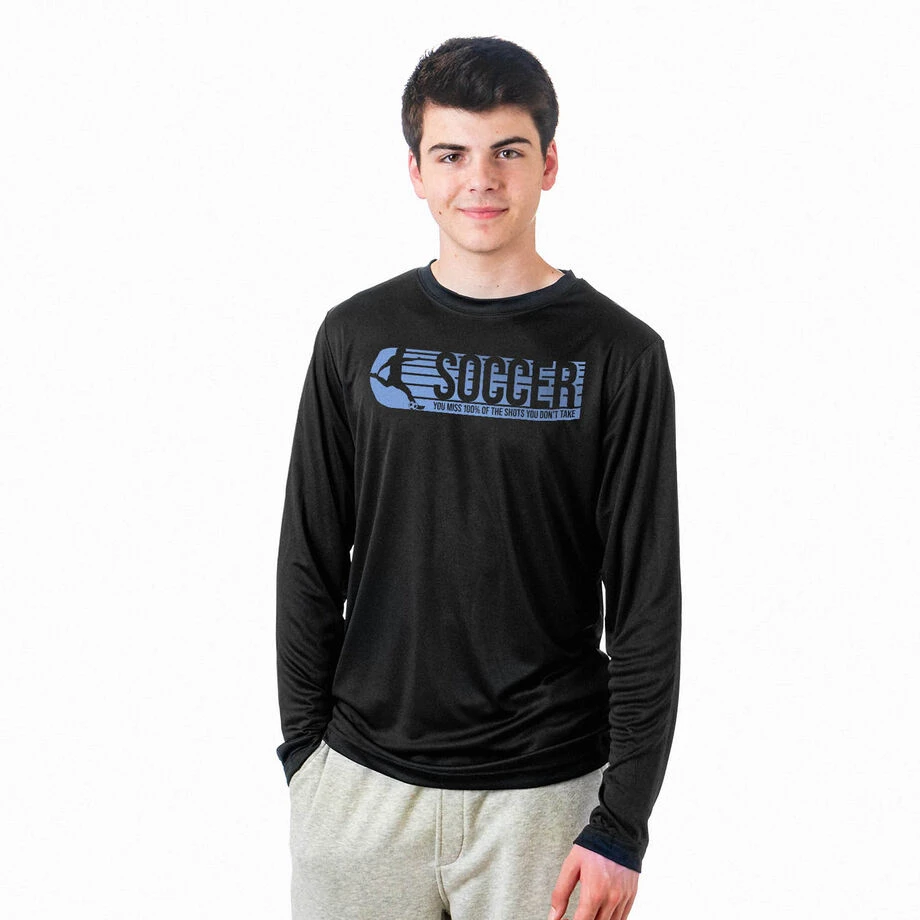 Soccer Long Sleeve Performance Tee - 100% Of The Shots 4 Soccer Long Sleeve Performance Tee - 100% Of The Shots - Image 2