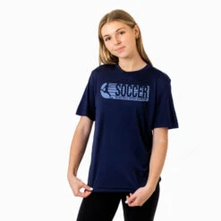 Soccer Short Sleeve Performance Tee - 100% Of The Shots -Sport Gift Store sc 03838 NAVY FEMALE