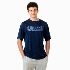 Soccer Short Sleeve Performance Tee - 100% Of The Shots -Sport Gift Store sc 03838 NAVY MALE