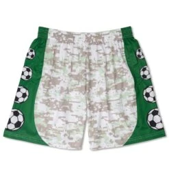 Soccer Shorts - Green Digital Camo -Sport Gift Store sc 03867 FRONT
