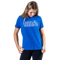 Soccer T-Shirt Short Sleeve - Just Kickin' It -Sport Gift Store sc 03868 ROYAL GIRLS