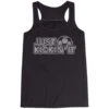 Soccer Flowy Racerback Tank Top - Just Kickin' It -Sport Gift Store sc 03871 BLACK MAIN