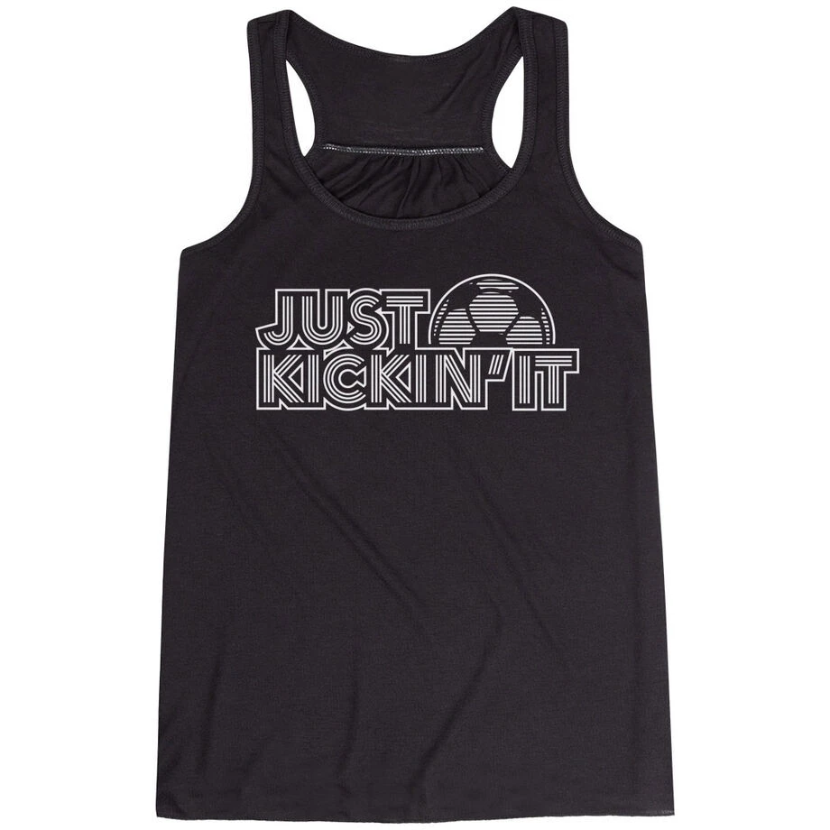 Soccer Flowy Racerback Tank Top - Just Kickin' It 3 Soccer Flowy Racerback Tank Top - Just Kickin' It