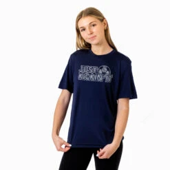 Soccer Short Sleeve Performance Tee - Just Kickin' It -Sport Gift Store sc 03873 NAVY FEMALE