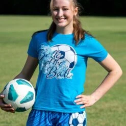 Soccer T-Shirt Short Sleeve - Belle Of The Ball -Sport Gift Store sc 03880 TURQUOISE LIFESTYLE 2