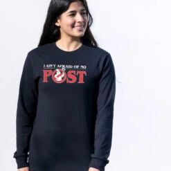 Soccer Tshirt Long Sleeve - Ain't Afraid Of No Post -Sport Gift Store sc 03906 BLACK FEMALE