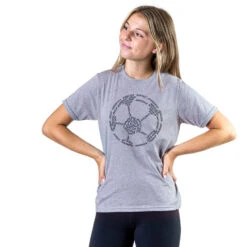 Soccer T-Shirt Short Sleeve - Soccer Words -Sport Gift Store sc 03918 GRAY GIRLS