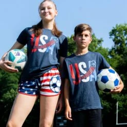 Soccer T-Shirt Short Sleeve - USA Patriotic -Sport Gift Store sc 03944 MALE FEMALE NAVY LIFESTYLE 1