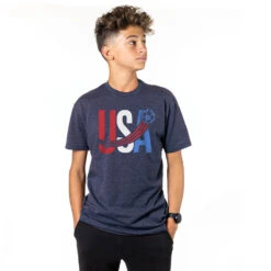 Soccer T-Shirt Short Sleeve - USA Patriotic -Sport Gift Store sc 03944 NAVY BOYS