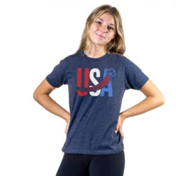 Soccer T-Shirt Short Sleeve - USA Patriotic -Sport Gift Store sc 03944 NAVY GIRLS