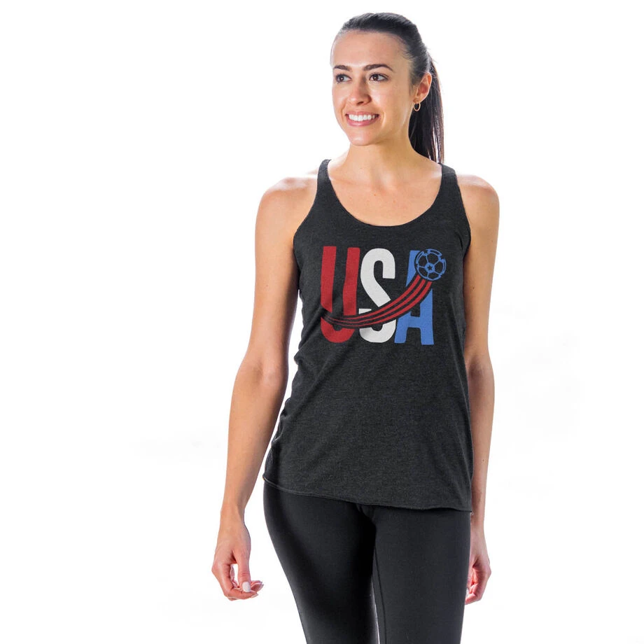 Soccer Women's Everyday Tank Top - USA Patriotic 4 Soccer Women's Everyday Tank Top - USA Patriotic - Image 2