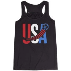 Soccer Flowy Racerback Tank Top - USA Patriotic