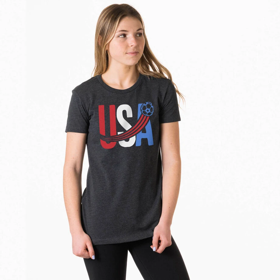Soccer Women's Everyday Tee - USA Patriotic 4 Soccer Women's Everyday Tee - USA Patriotic - Image 2
