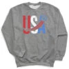 Soccer Crewneck Sweatshirt - USA Patriotic -Sport Gift Store sc 03952 GRAY FLAT