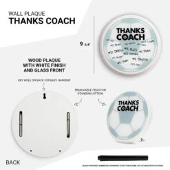 Soccer Wall Plaque - Thanks Coach -Sport Gift Store sc 03957 DETAILS