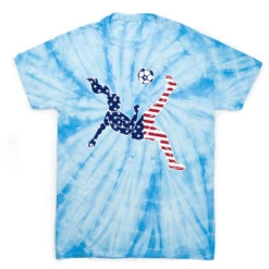 Soccer Short Sleeve T-Shirt - Soccer Stars And Stripes Player Tie Dye