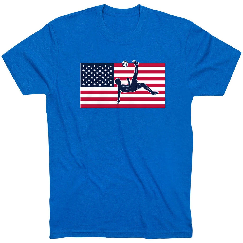 Soccer Short Sleeve T-Shirt - Patriotic Soccer 3 Soccer Short Sleeve T-Shirt - Patriotic Soccer