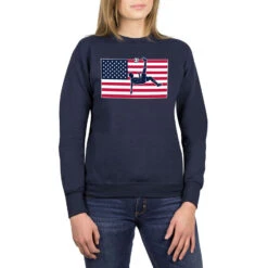 Soccer Crewneck Sweatshirt - Patriotic Soccer -Sport Gift Store sc 03970 NAVY ADULTFEMALE
