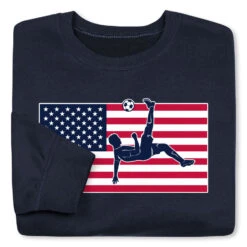Soccer Crewneck Sweatshirt - Patriotic Soccer -Sport Gift Store sc 03970 NAVY FOLD