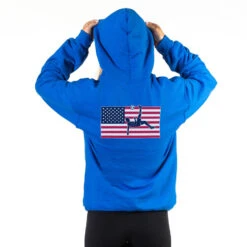 Soccer Hooded Sweatshirt - Patriotic Soccer (Back Design) -Sport Gift Store sc 03971 ROYAL FEMALE BACK