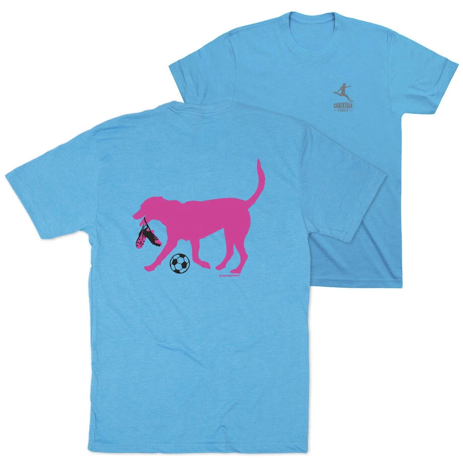 Soccer Short Sleeve T-Shirt - Sasha The Soccer Dog (Back Design) 3 Soccer Short Sleeve T-Shirt - Sasha The Soccer Dog (Back Design)