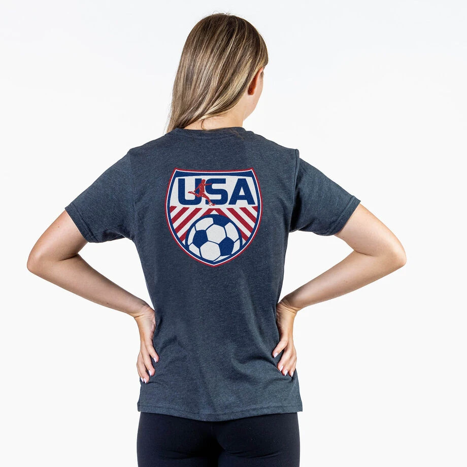 Soccer Short Sleeve T-Shirt - Soccer USA (Back Design) 5 Soccer Short Sleeve T-Shirt - Soccer USA (Back Design) - Image 3