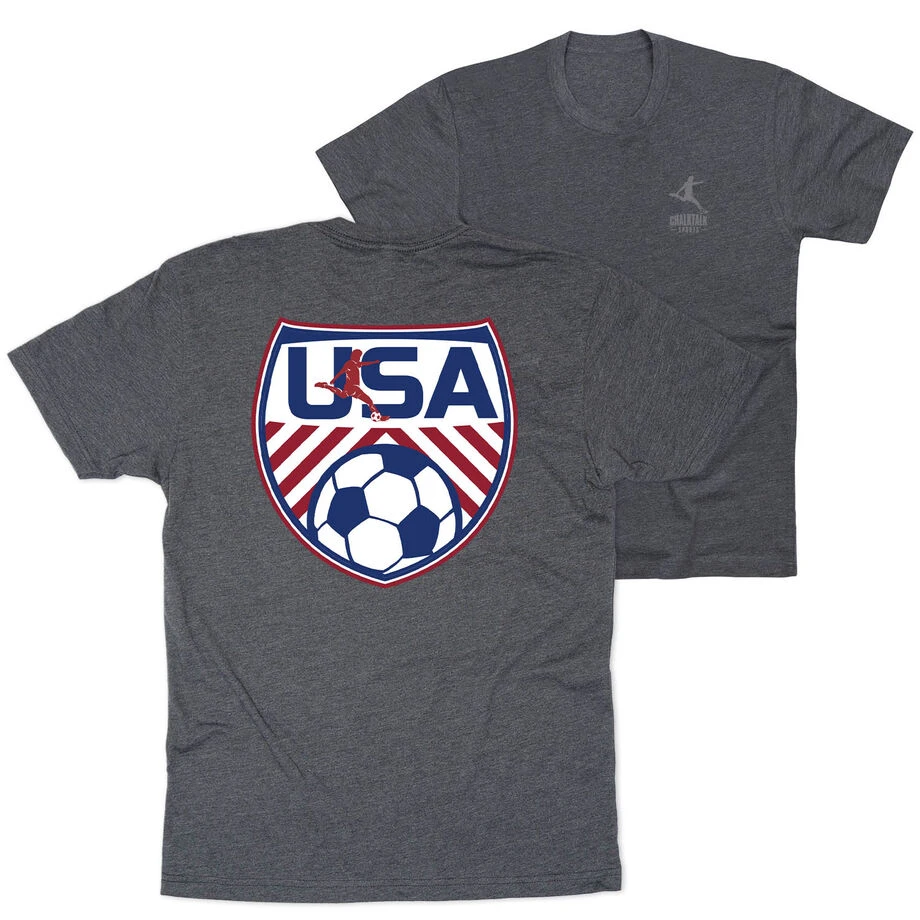 Soccer Short Sleeve T-Shirt - Soccer USA (Back Design) 3 Soccer Short Sleeve T-Shirt - Soccer USA (Back Design)