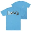Soccer Short Sleeve T-Shirt - Soccer Love (Back Design) -Sport Gift Store sc 03988 TURQUOISE MAIN