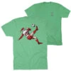 Soccer Short Sleeve T-Shirt - Soccer Santa (Back Design) -Sport Gift Store sc 03993 GREEN MAIN