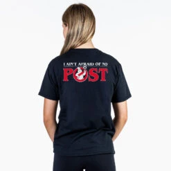 Soccer Short Sleeve T-Shirt - Ain't Afraid Of No Post (Back Design) 8 Soccer Short Sleeve T-Shirt - Ain't Afraid Of No Post (Back Design) -Sport Gift Store sc 03997 BLACK FEMALE BACK