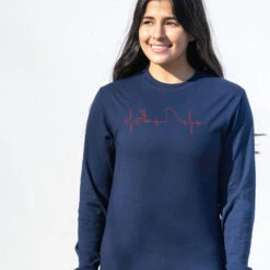 Soccer Tshirt Long Sleeve - Soccer Heartbeat 8 Soccer Tshirt Long Sleeve - Soccer Heartbeat -Sport Gift Store sc 04003 NAVY FEMALE