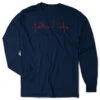 Soccer Tshirt Long Sleeve - Soccer Heartbeat -Sport Gift Store sc 04003 NAVY MAIN