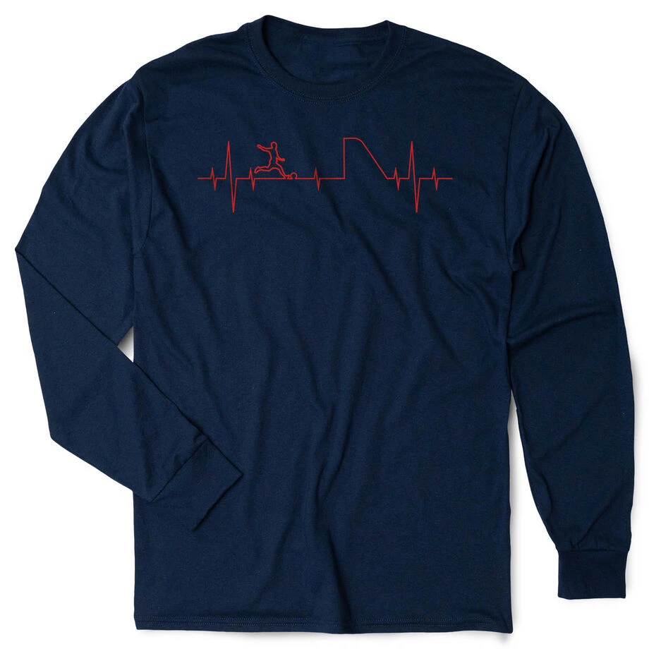 Soccer Tshirt Long Sleeve - Soccer Heartbeat 3 Soccer Tshirt Long Sleeve - Soccer Heartbeat