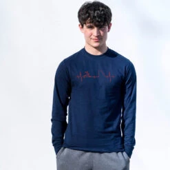 Soccer Tshirt Long Sleeve - Soccer Heartbeat 7 Soccer Tshirt Long Sleeve - Soccer Heartbeat -Sport Gift Store sc 04003 NAVY MALE