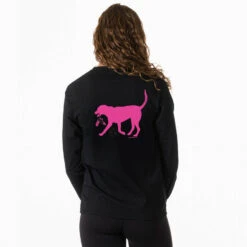 Soccer Tshirt Long Sleeve - Sasha The Soccer Dog (Back Design) -Sport Gift Store sc 04103 BLACK FEMALE