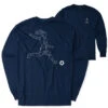 Soccer Tshirt Long Sleeve - Soccer Girl Player Sketch (Back Design) -Sport Gift Store sc 04106 NAVY MAIN