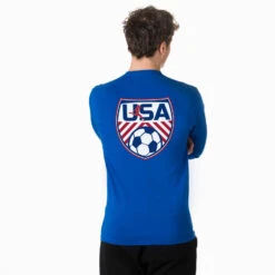 Soccer Tshirt Long Sleeve - Soccer USA (Back Design) -Sport Gift Store sc 04108 ROYAL MALE