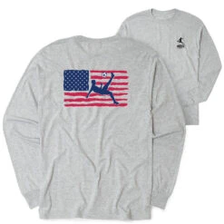 Soccer Tshirt Long Sleeve - Guys Soccer Land That We Love (Back Design)