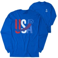 Soccer Tshirt Long Sleeve - USA Patriotic (Back Design)