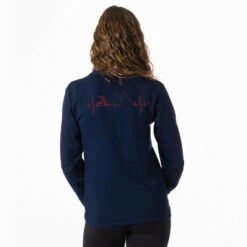 Soccer Tshirt Long Sleeve - Soccer Heartbeat (Back Design) 9 Soccer Tshirt Long Sleeve - Soccer Heartbeat (Back Design) -Sport Gift Store sc 04124 NAVY FEMALE