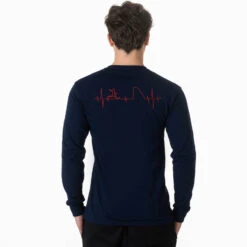 Soccer Tshirt Long Sleeve - Soccer Heartbeat (Back Design) 8 Soccer Tshirt Long Sleeve - Soccer Heartbeat (Back Design) -Sport Gift Store sc 04124 NAVY MALE