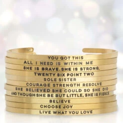 InspireME Cuff Bracelet - She Believed She Could -Sport Gift Store tr 35408 GOLD 9