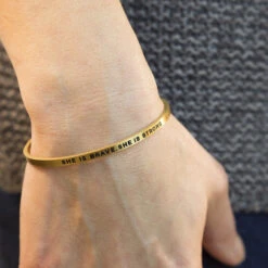 InspireME Cuff Bracelet - She Is Brave -Sport Gift Store tr 35409 GOLD 6