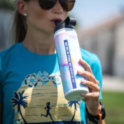 RunTechnology® Water Bottle - She Believed She Could -Sport Gift Store tr 44642 LIFESTYLE MODEL 2