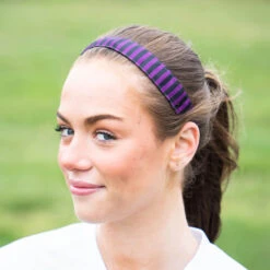 Athletic Juliband Non-Slip Headband - Purple & Black Stripe -Sport Gift Store tr 45360 LIFESTYLE 4