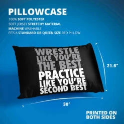 Wrestling Pillowcase - Wrestle Like You're The Best -Sport Gift Store wr 00441 BLACK DETAILS