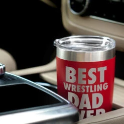 Wrestling 20 Oz. Double Insulated Tumbler - Best Dad Ever -Sport Gift Store wr 00479 RED CAR
