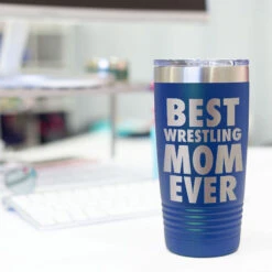 Wrestling 20 Oz. Double Insulated Tumbler - Best Mom Ever -Sport Gift Store wr 00480 ROYAL DESK