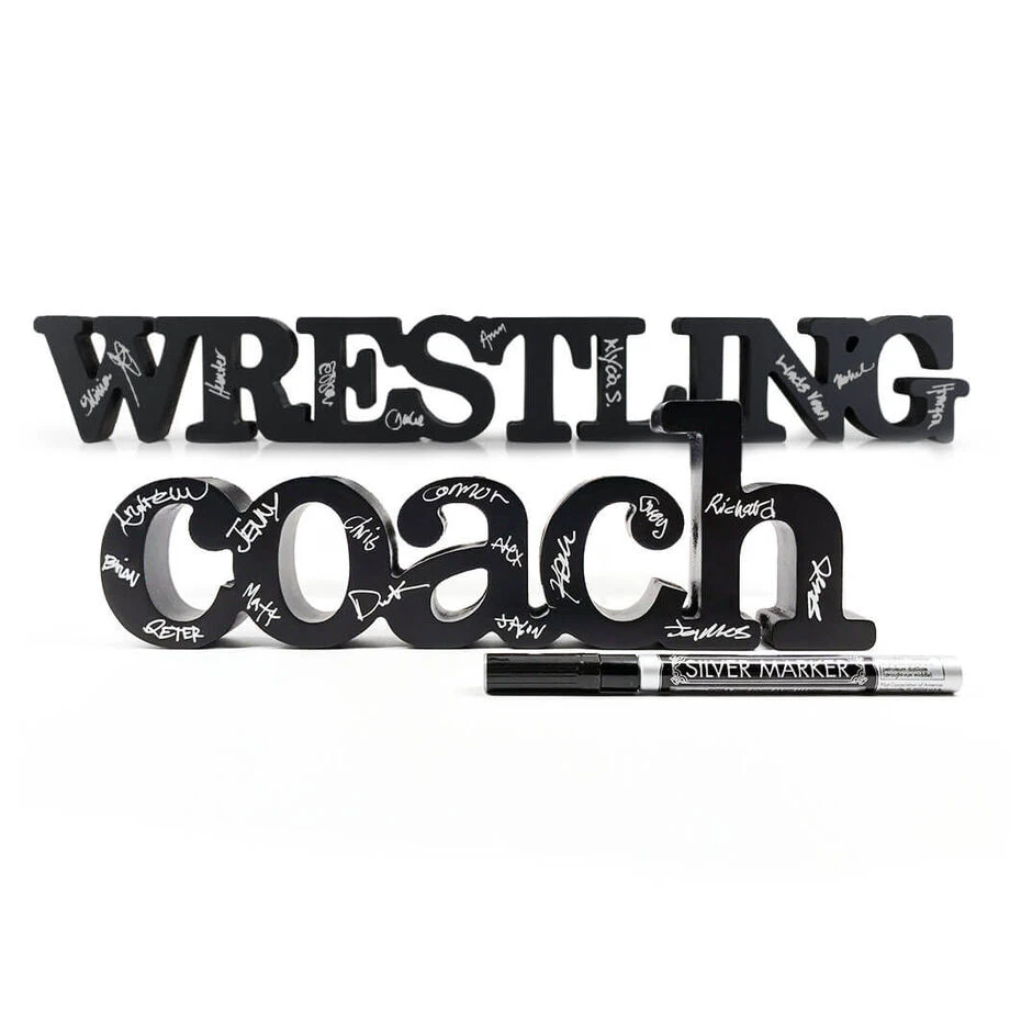 Wrestling Coach Wood Words Ready To Autograph 3 Wrestling Coach Wood Words Ready To Autograph