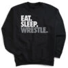 Wrestling Crewneck Sweatshirt - Eat Sleep Wrestle (Stack) 2 Wrestling Crewneck Sweatshirt - Eat Sleep Wrestle (Stack) -Sport Gift Store wr 00604 BLACK FLAT
